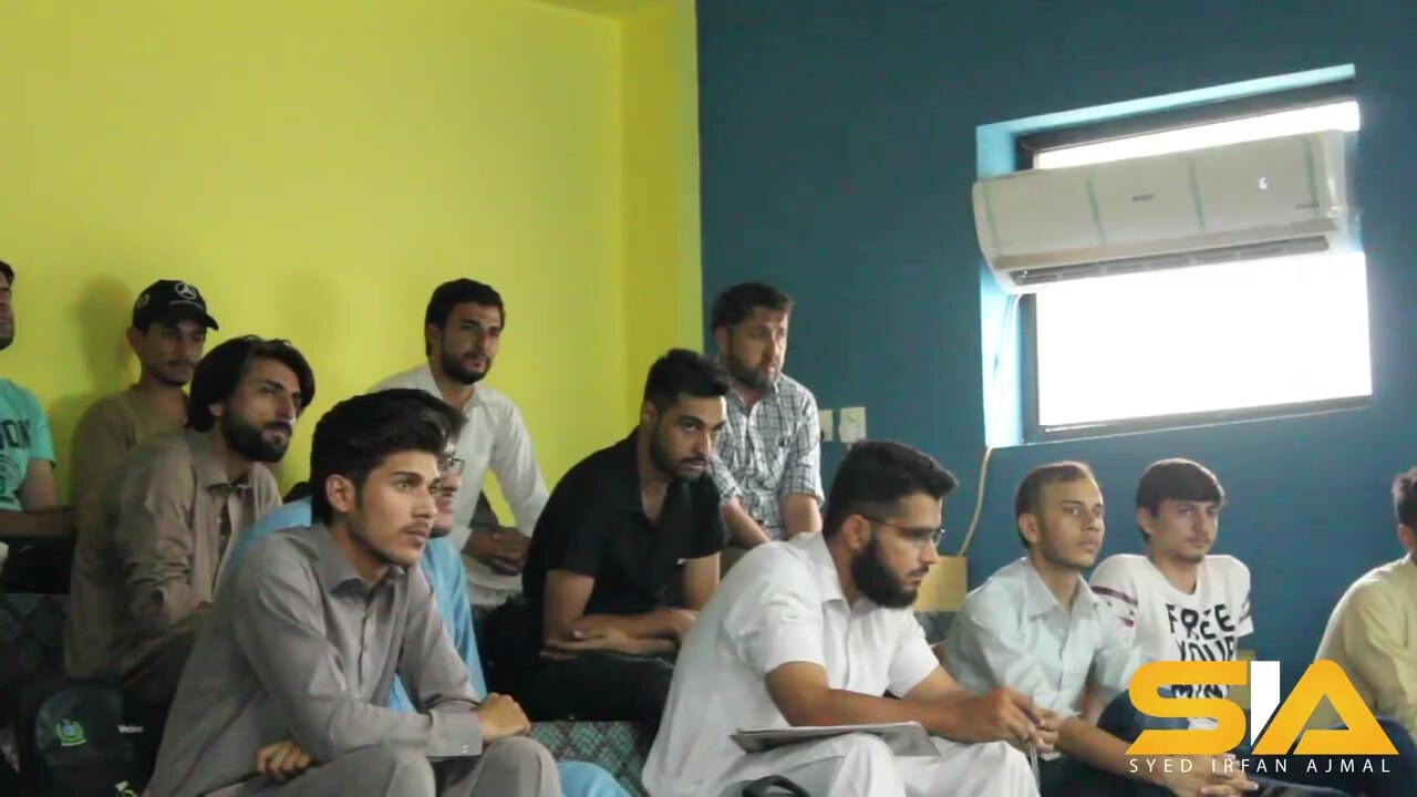 Attendees seated closely together and listening during a Syed Irfan Ajmal personal branding workshop at Durshal in Peshawar