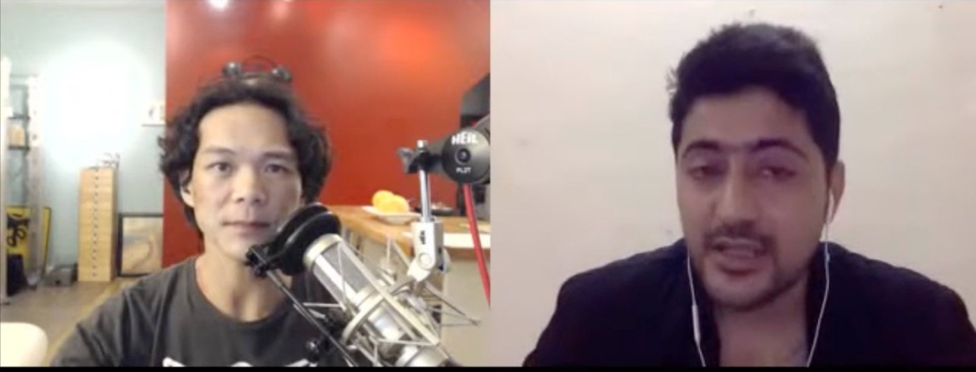 Syed Irfan Ajmal in a two way video interview, appearing as a guest on another host's show